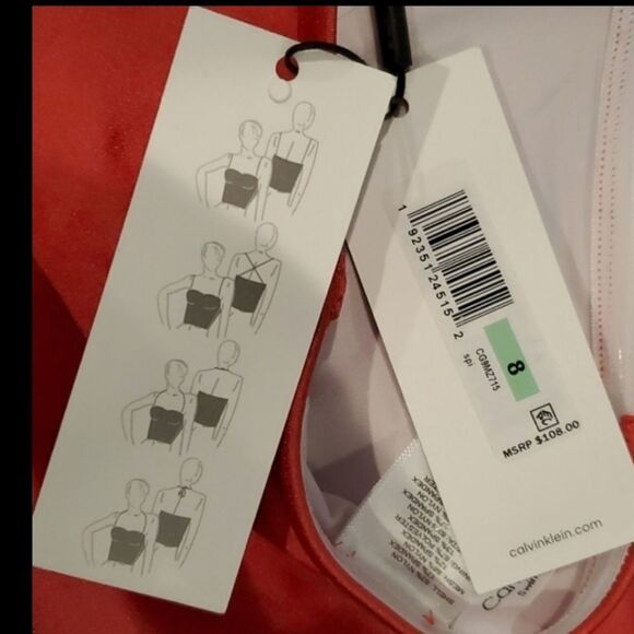 CALVIN KLEIN Bandeau shimmer Tummy-control Swimsuit sz 8 - Picture 11 of 11